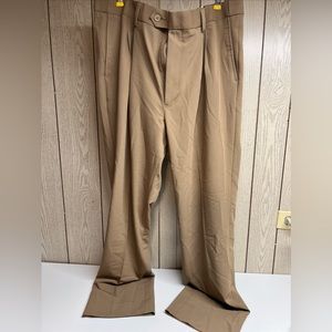 New Mens GS Perfect Fit Dress Pants 42 x 32 Tan Khaki Easy Stretch NWT
